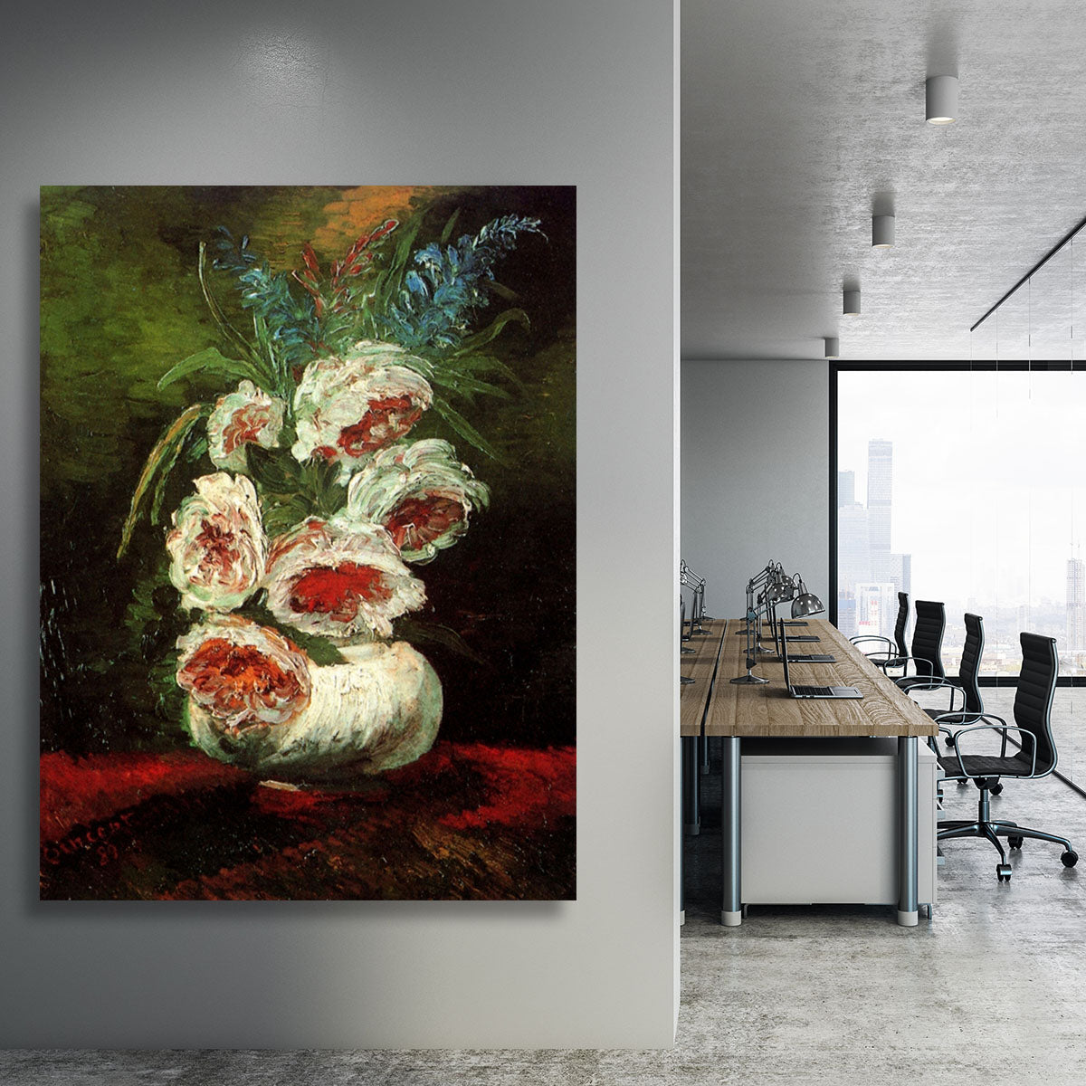 Vase with Peonies by Van Gogh Canvas Print or Poster - Canvas Art Rocks - 3