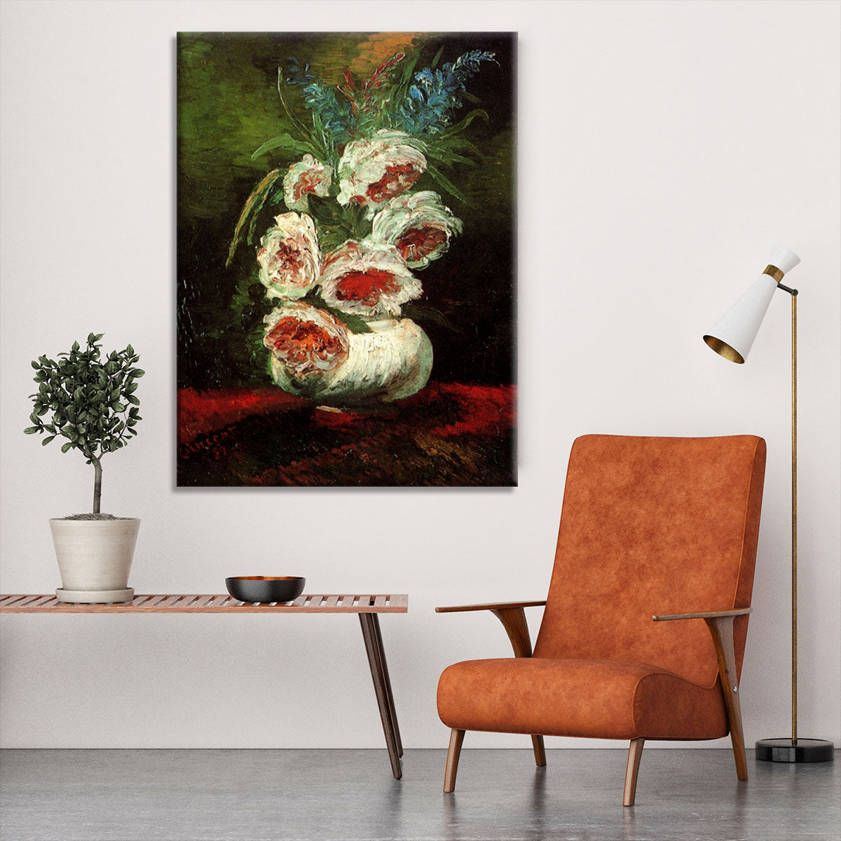 Vase with Peonies by Van Gogh Canvas Print or Poster - Canvas Art Rocks - 6