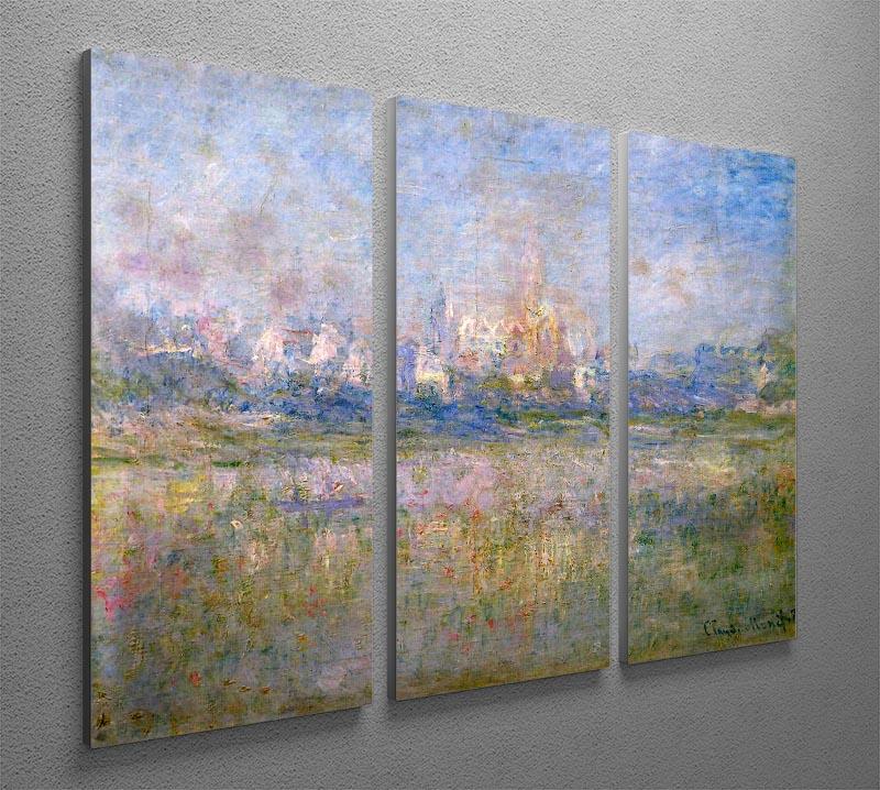 Vctheuil in the fog by Monet Split Panel Canvas Print - Canvas Art Rocks - 4