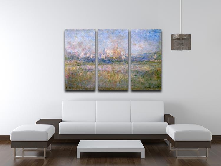 Vctheuil in the fog by Monet Split Panel Canvas Print - Canvas Art Rocks - 4