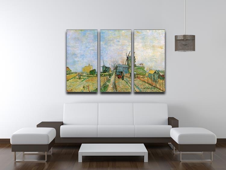 Vegetable Garden in Montmartre by Van Gogh 3 Split Panel Canvas Print - Canvas Art Rocks - 4