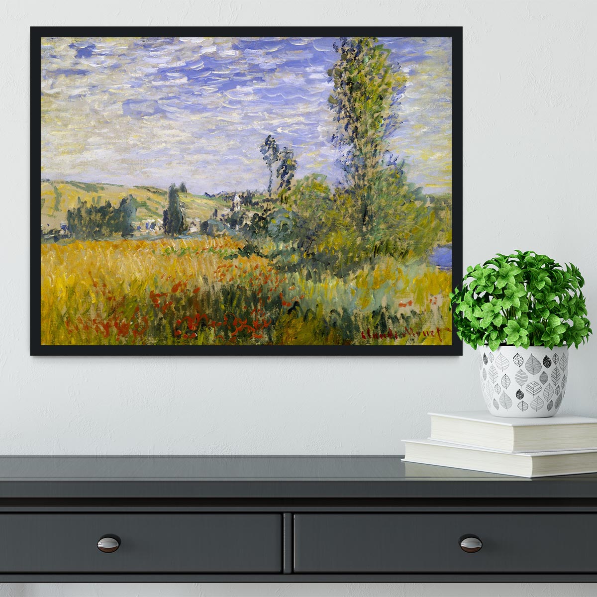 Vethueil by monet Framed Print - Canvas Art Rocks - 2