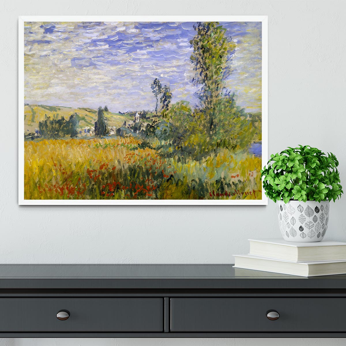 Vethueil by monet Framed Print - Canvas Art Rocks -6