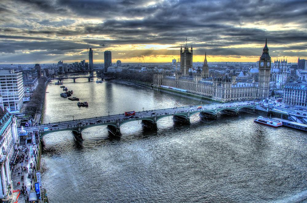 View from London Eye Wall Mural Wallpaper - Canvas Art Rocks - 1