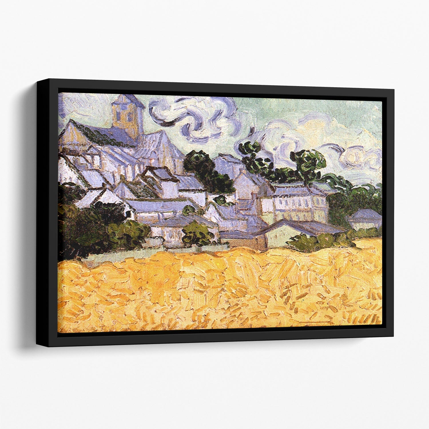 View of Auvers with Church by Van Gogh Floating Framed Canvas