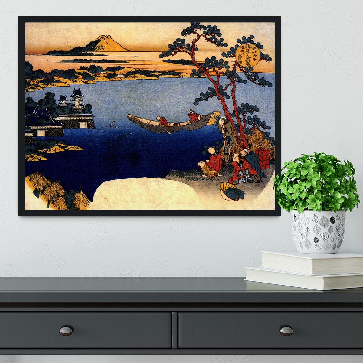 View of lake Suwa by Hokusai Framed Print - Canvas Art Rocks - 2
