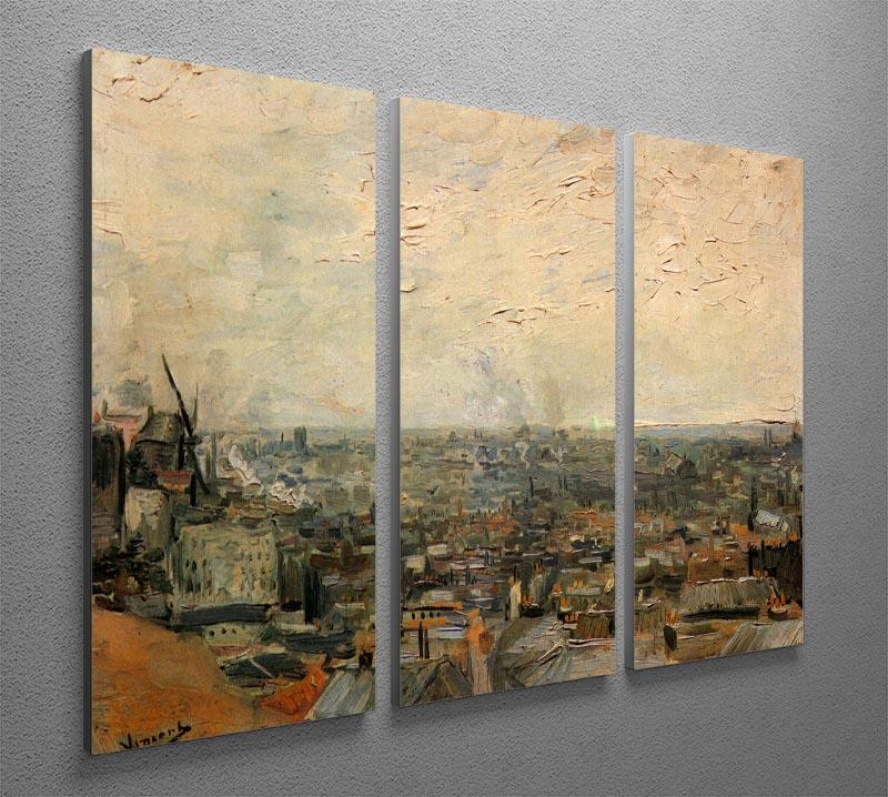 View of paris from Montmarte by Van Gogh 3 Split Panel Canvas Print - Canvas Art Rocks - 4