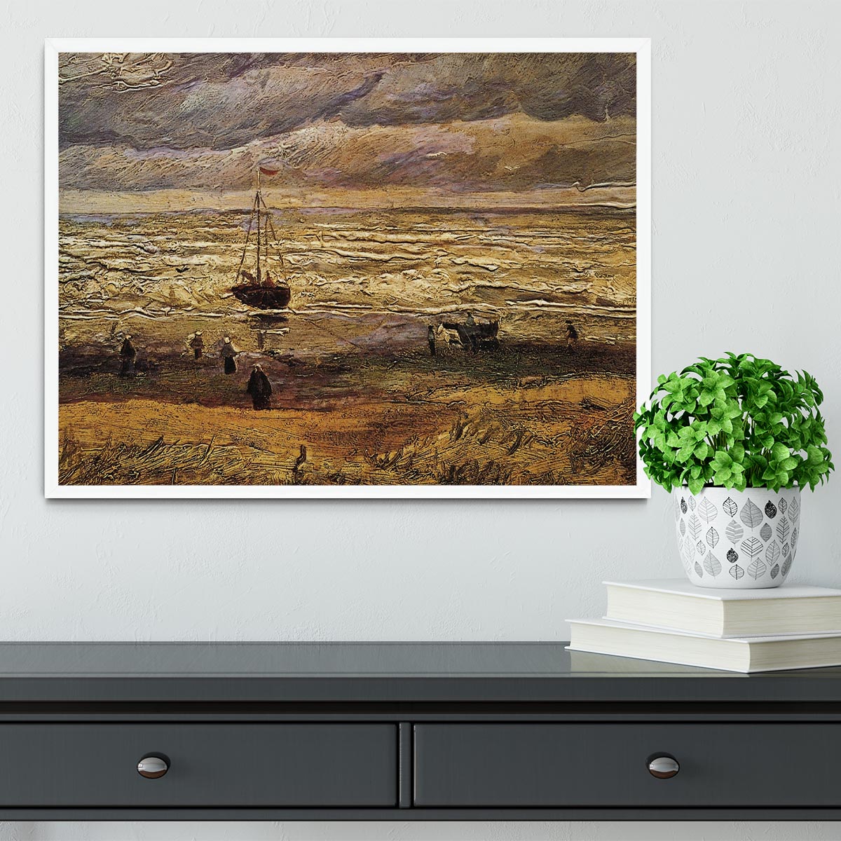 View of the Sea at Scheveningen by Van Gogh Framed Print - Canvas Art Rocks -6