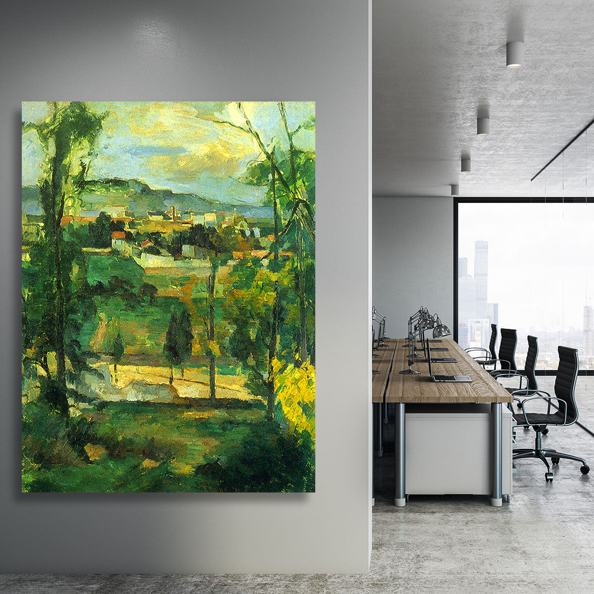 Village behind the trees Ile de France by Cezanne Canvas Print or Poster - Canvas Art Rocks - 3