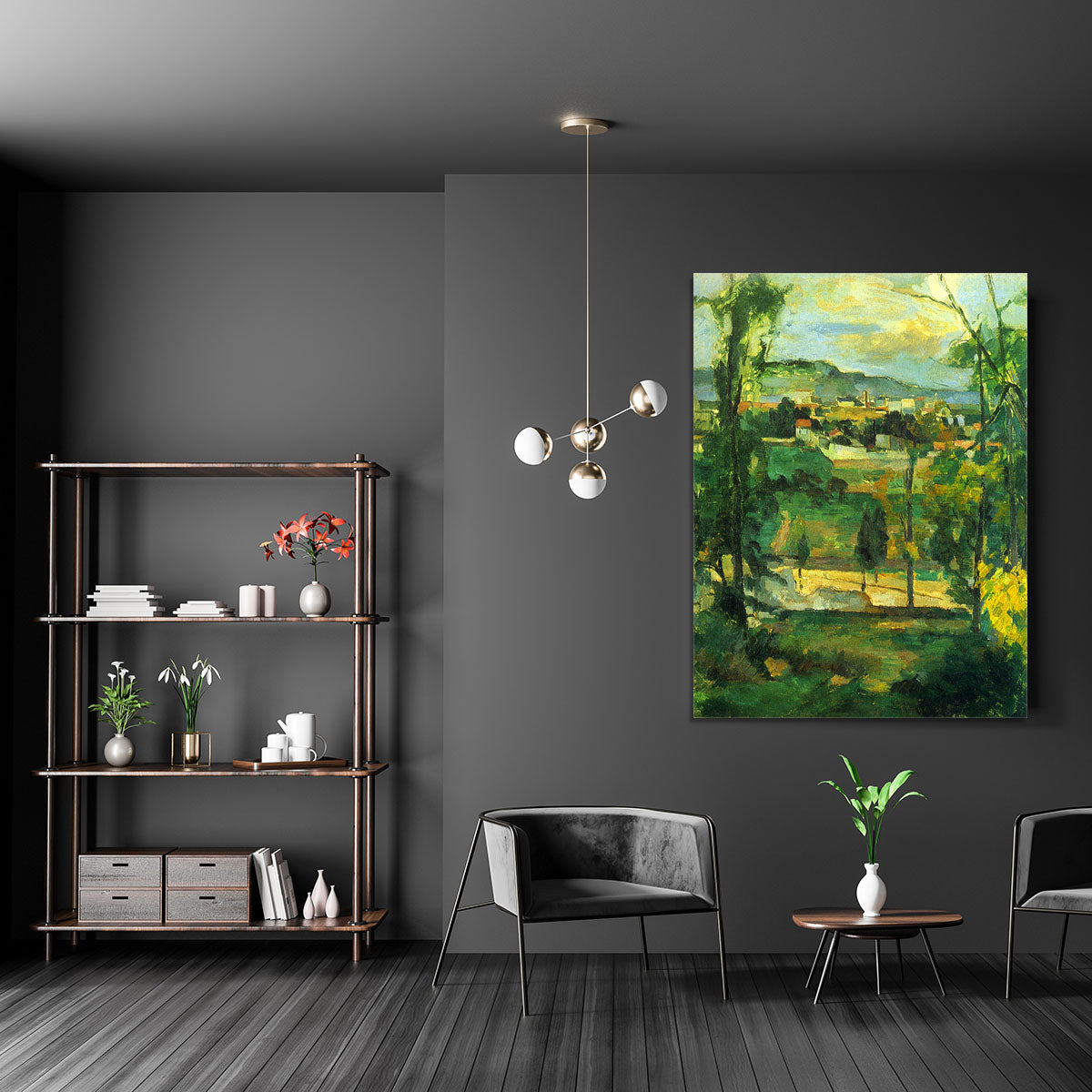 Village behind the trees Ile de France by Cezanne Canvas Print or Poster - Canvas Art Rocks - 5