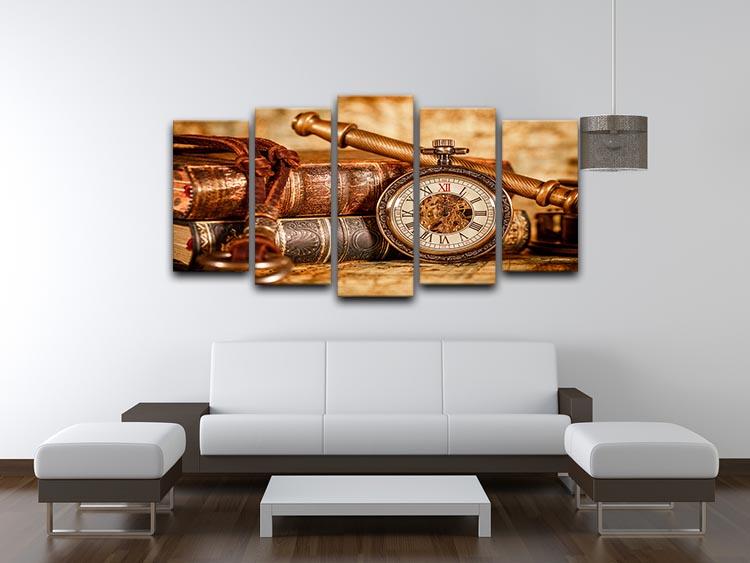 Vintage Antique pocket watch 5 Split Panel Canvas  - Canvas Art Rocks - 3