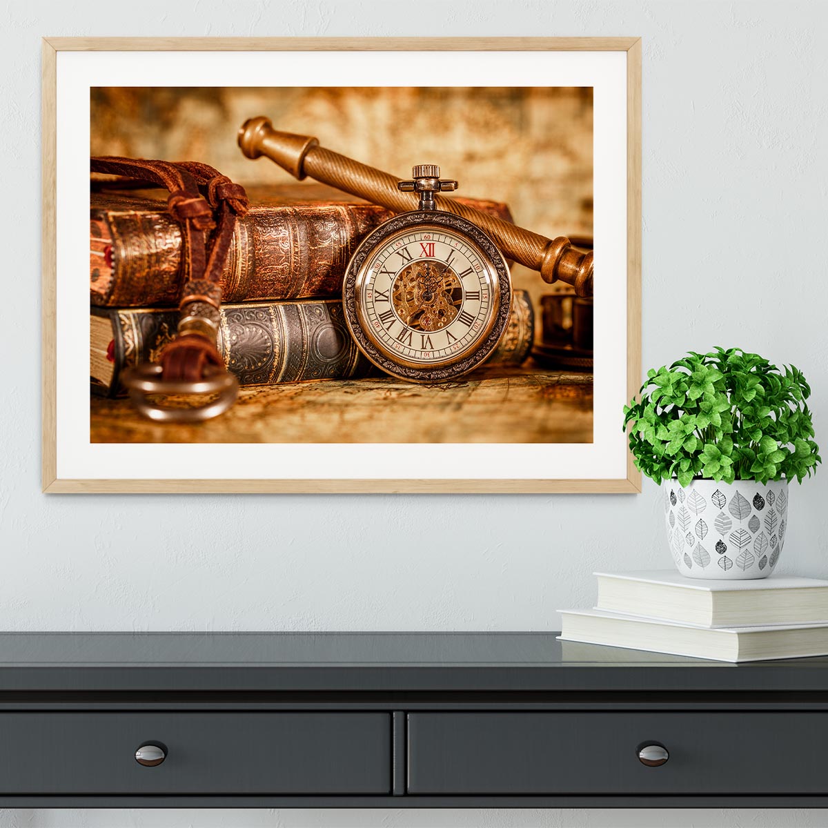 Vintage Antique pocket watch Framed Print - Canvas Art Rocks - 3