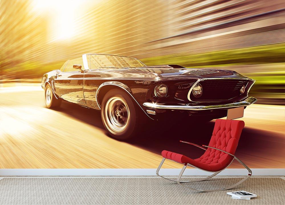 Vintage Car Wall Mural Wallpaper - Canvas Art Rocks - 2