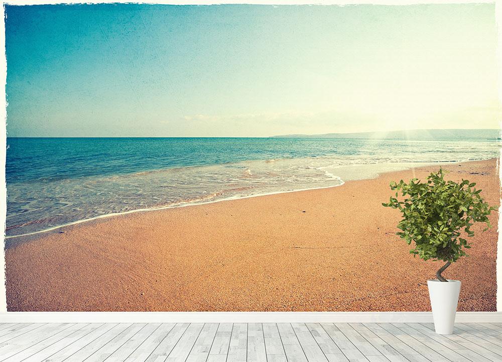 Vintage beach background Wall Mural Wallpaper - Canvas Art Rocks - 4