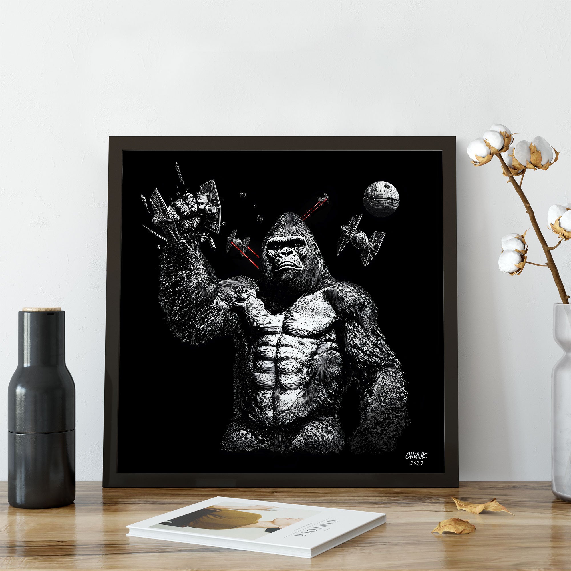 Empire Strikes Black Framed Print