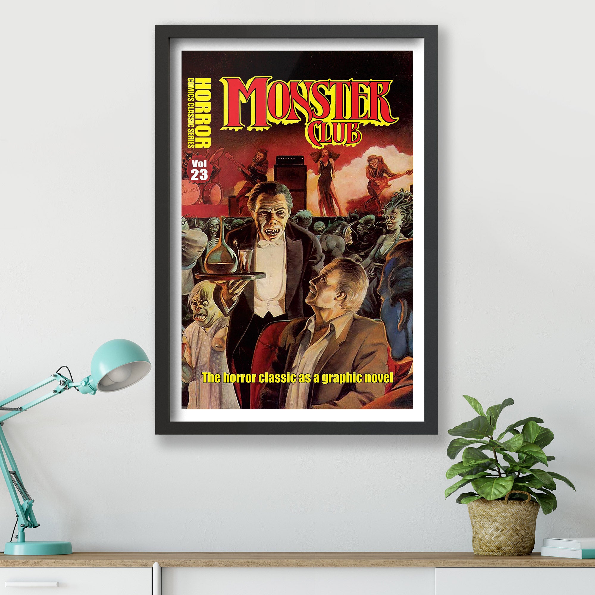 horror line monster club framed print wall art