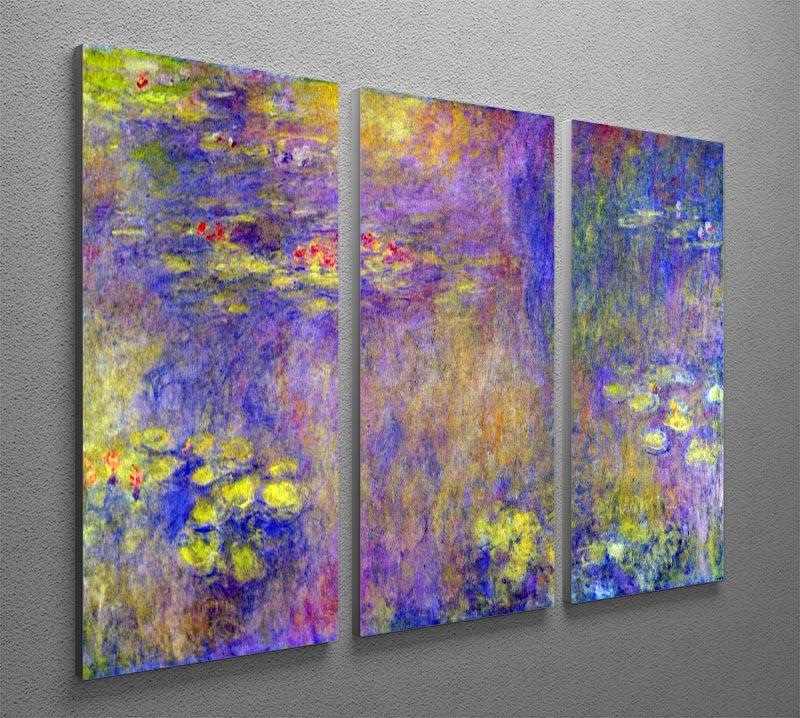 Water Lilies Yellow nirvana by Monet Split Panel Canvas Print - Canvas Art Rocks - 4