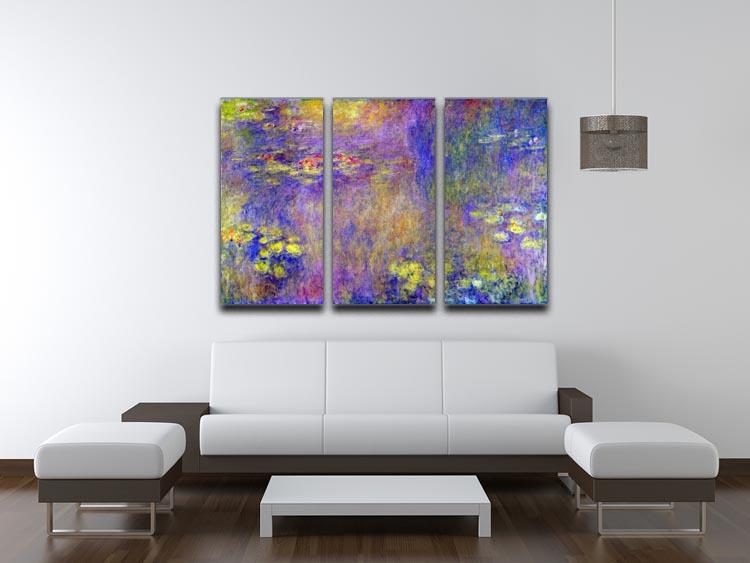 Water Lilies Yellow nirvana by Monet Split Panel Canvas Print - Canvas Art Rocks - 4