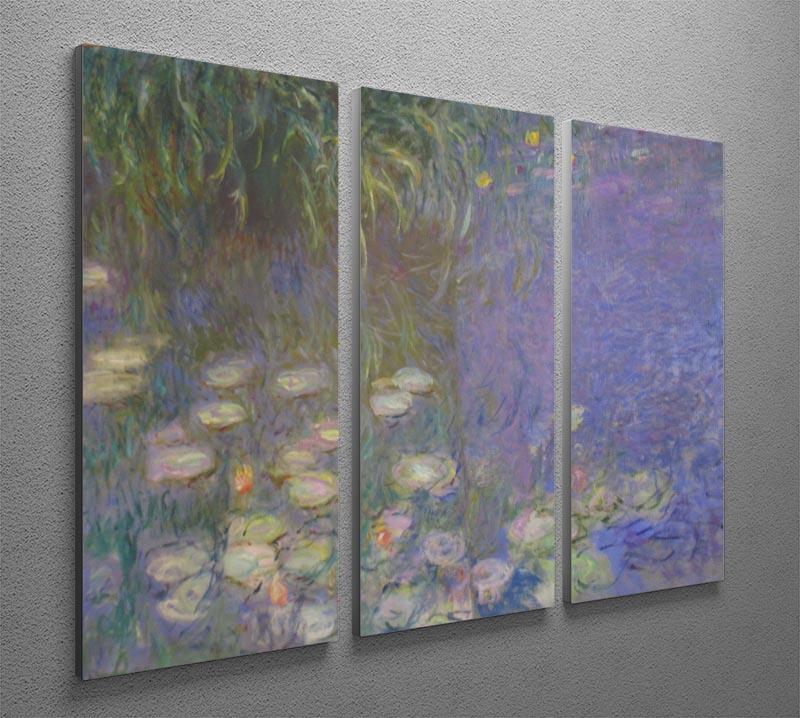 Water Lillies 13 by Monet Split Panel Canvas Print - Canvas Art Rocks - 4