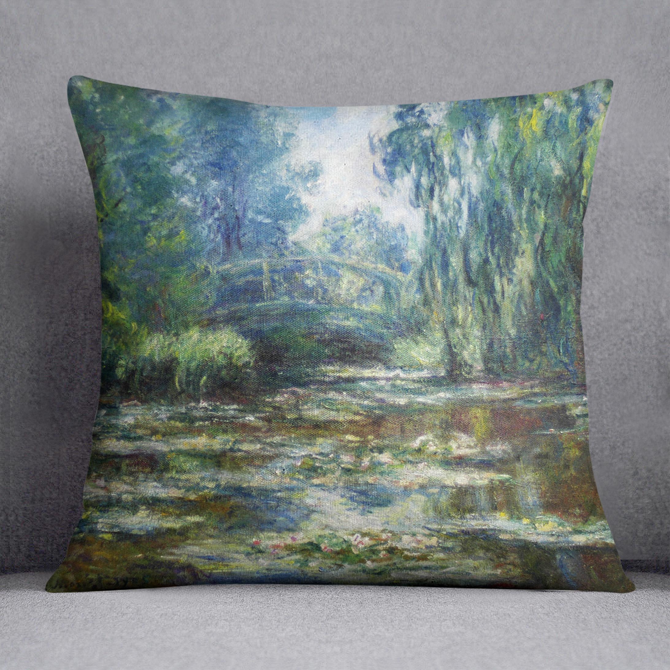 Water Lillies in Monets Garden by Monet Cushion