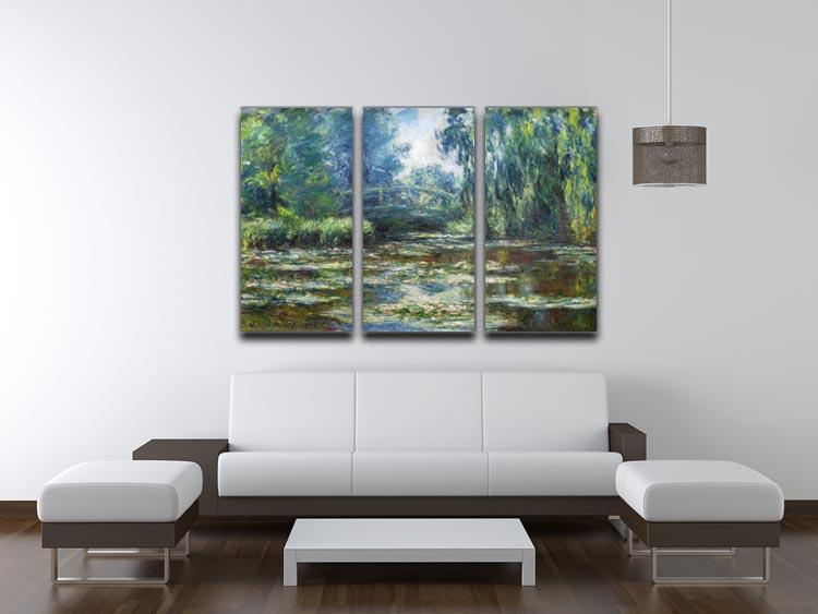 Water Lillies in Monets Garden by Monet Split Panel Canvas Print - Canvas Art Rocks - 4