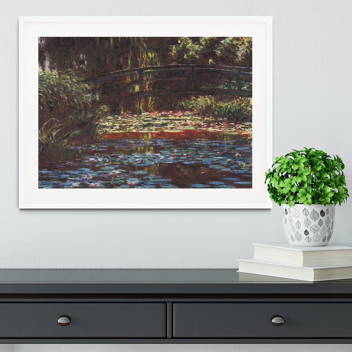 Water Lily Pond 1 by Monet Framed Print - Canvas Art Rocks - 5