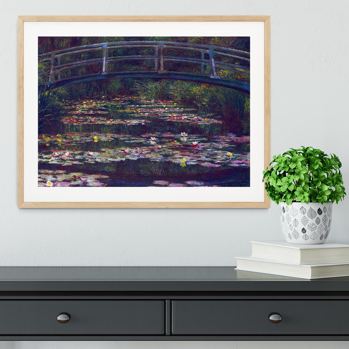 Water Lily Pond 5 by Monet Framed Print - Canvas Art Rocks - 3