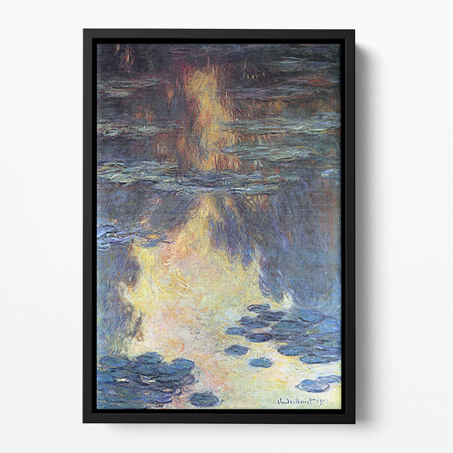 Water lilies water landscape 2 by Monet Floating Framed Canvas