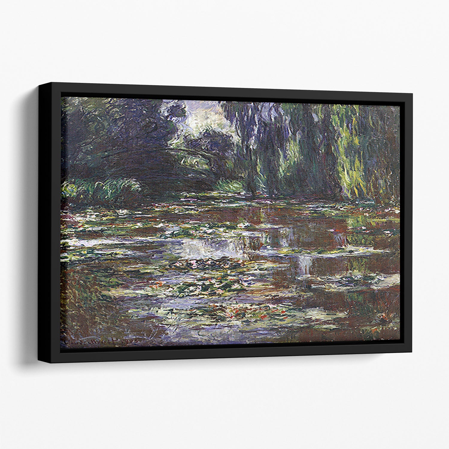 Water lilies water landscape 3 by Monet Floating Framed Canvas