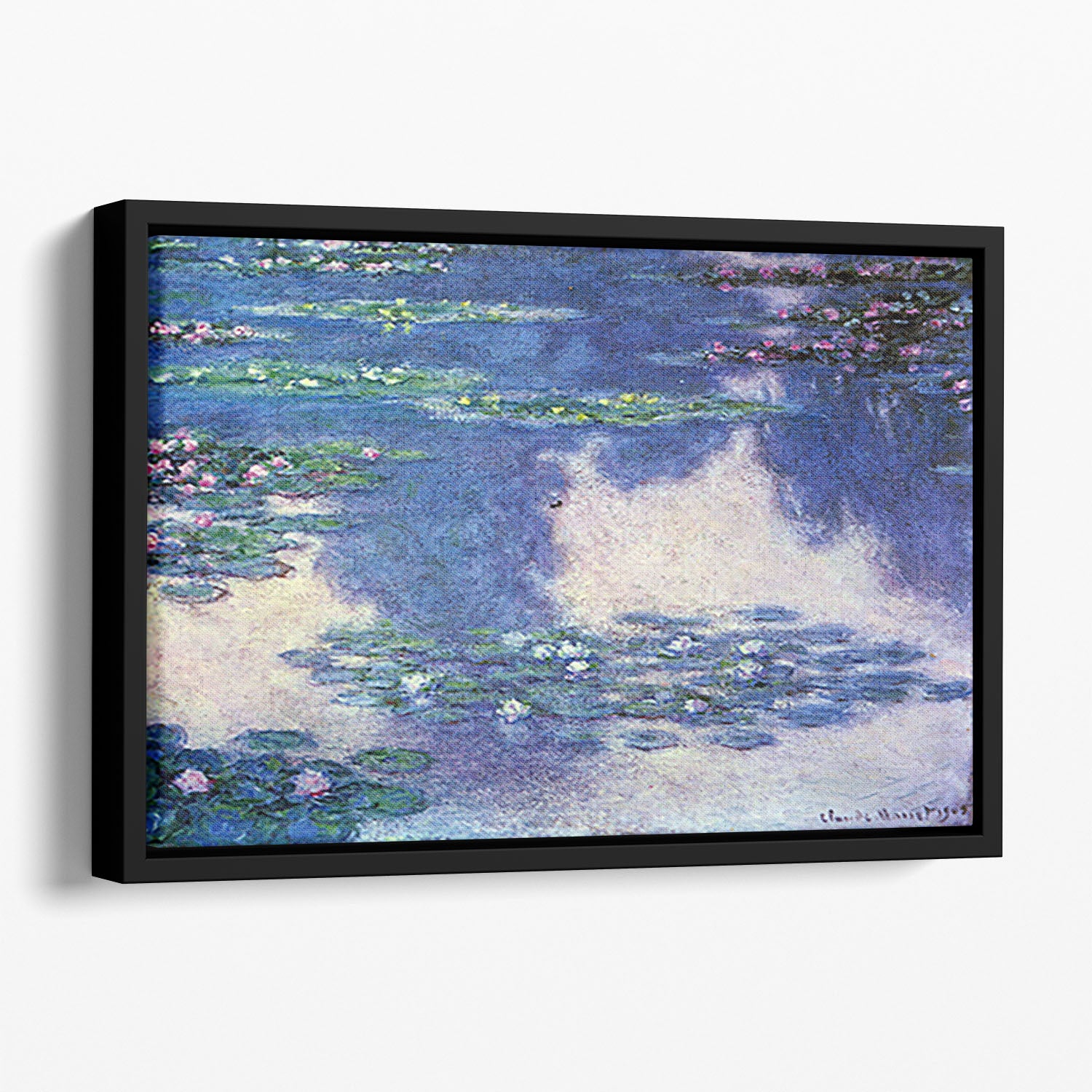 Water lilies water landscape 4 by Monet Floating Framed Canvas