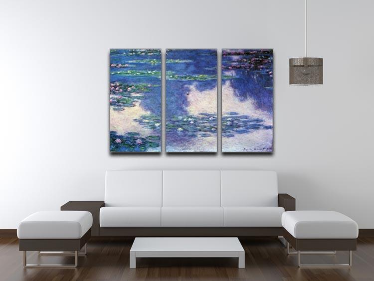 Water lilies water landscape 4 by Monet Split Panel Canvas Print - Canvas Art Rocks - 4