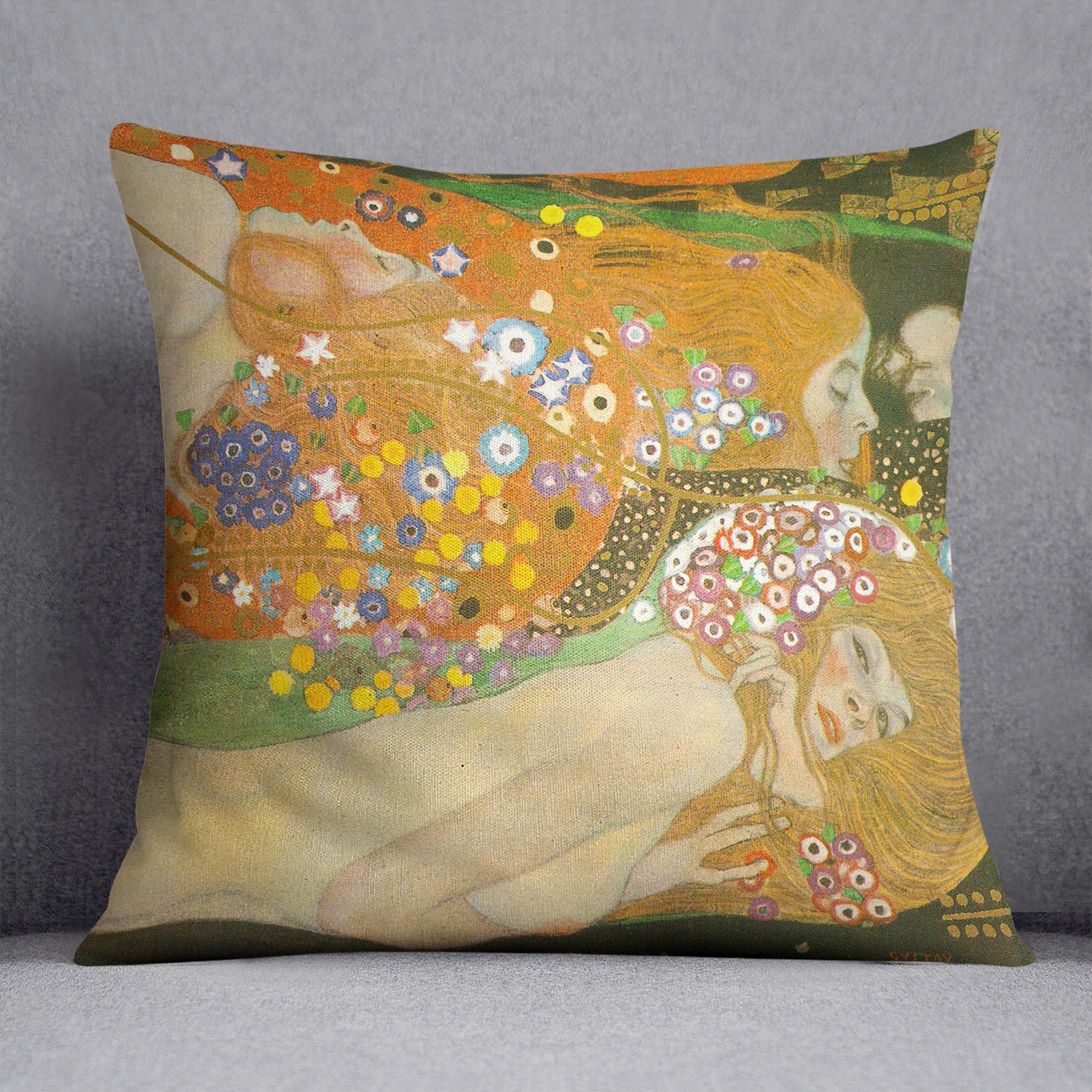 Water snakes friends II by Klimt Cushion