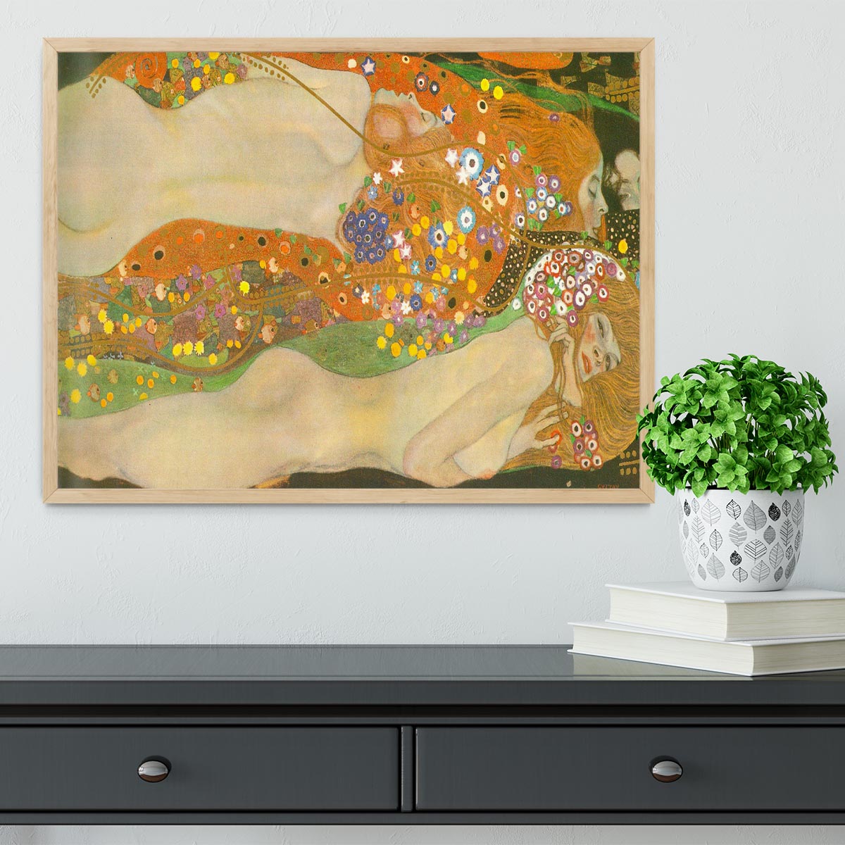 Water snakes friends II by Klimt Framed Print - Canvas Art Rocks - 4