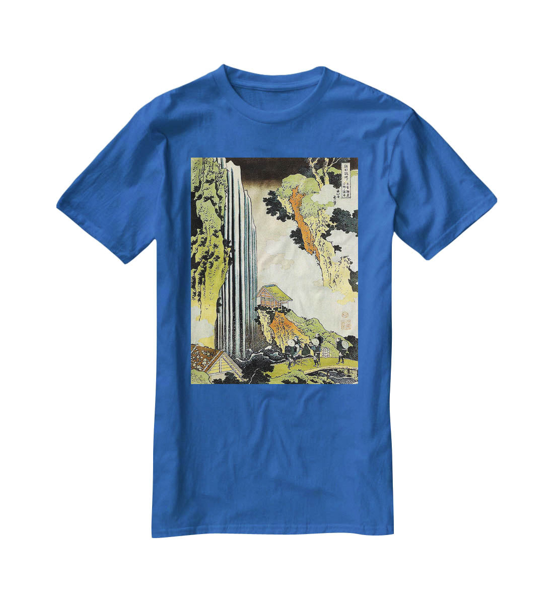 Waterfall by Hokusai T-Shirt - Canvas Art Rocks - 2