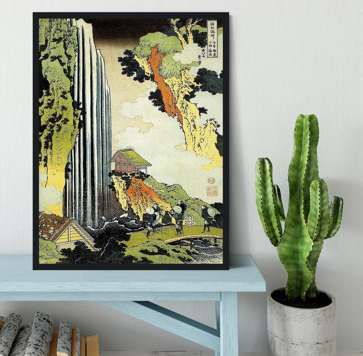 Waterfall by Hokusai Framed Print - Canvas Art Rocks - 2