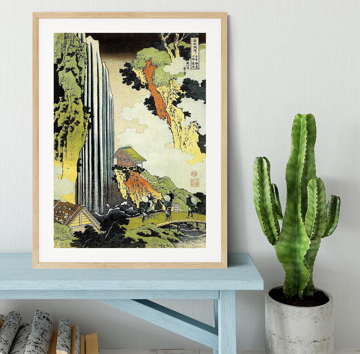 Waterfall by Hokusai Framed Print - Canvas Art Rocks - 3
