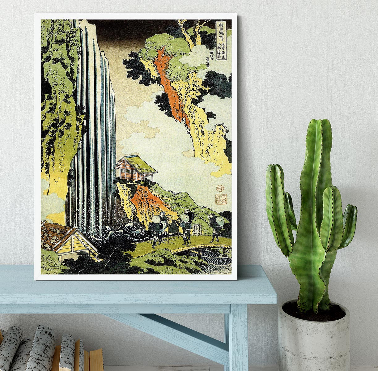 Waterfall by Hokusai Framed Print - Canvas Art Rocks -6