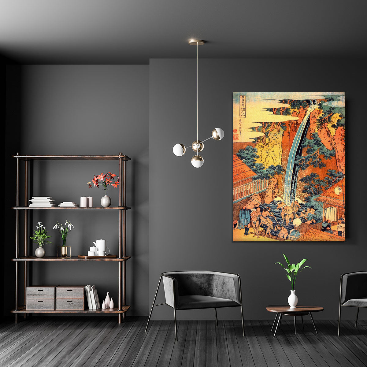 Waterfalls in all provinces 2 by Hokusai Canvas Print or Poster - Canvas Art Rocks - 5