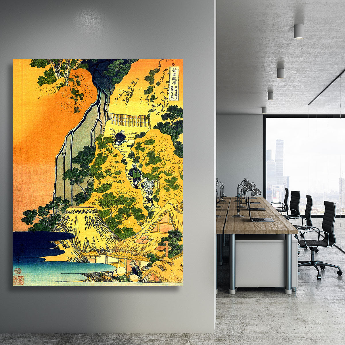 Waterfalls in all provinces by Hokusai Canvas Print or Poster - Canvas Art Rocks - 3