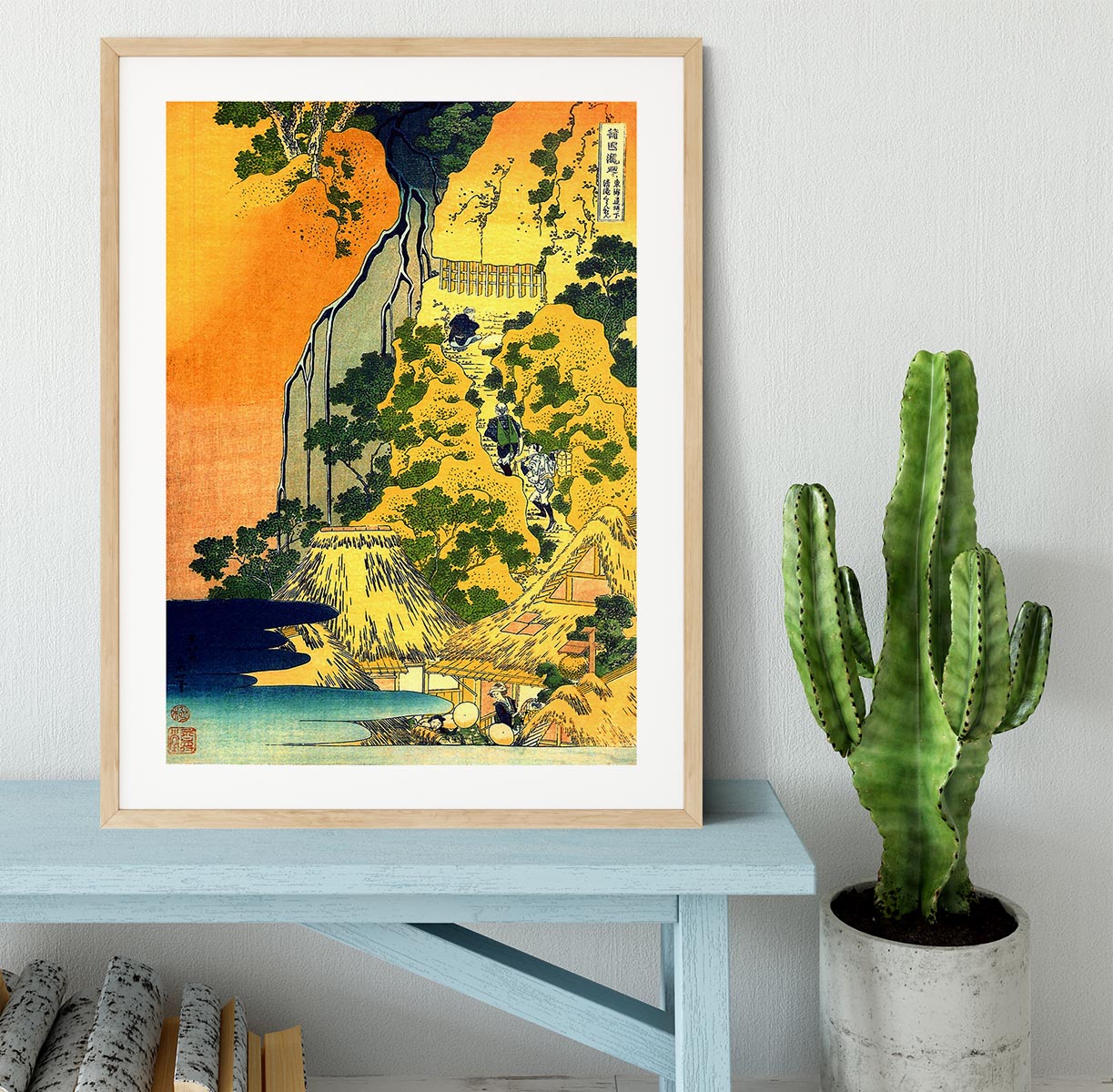 Waterfalls in all provinces by Hokusai Framed Print - Canvas Art Rocks - 3