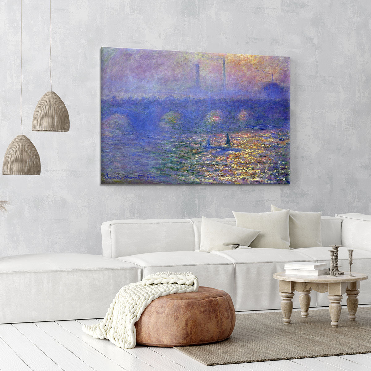 Waterloo Bridge by Monet Canvas Print or Poster - Canvas Art Rocks - 6