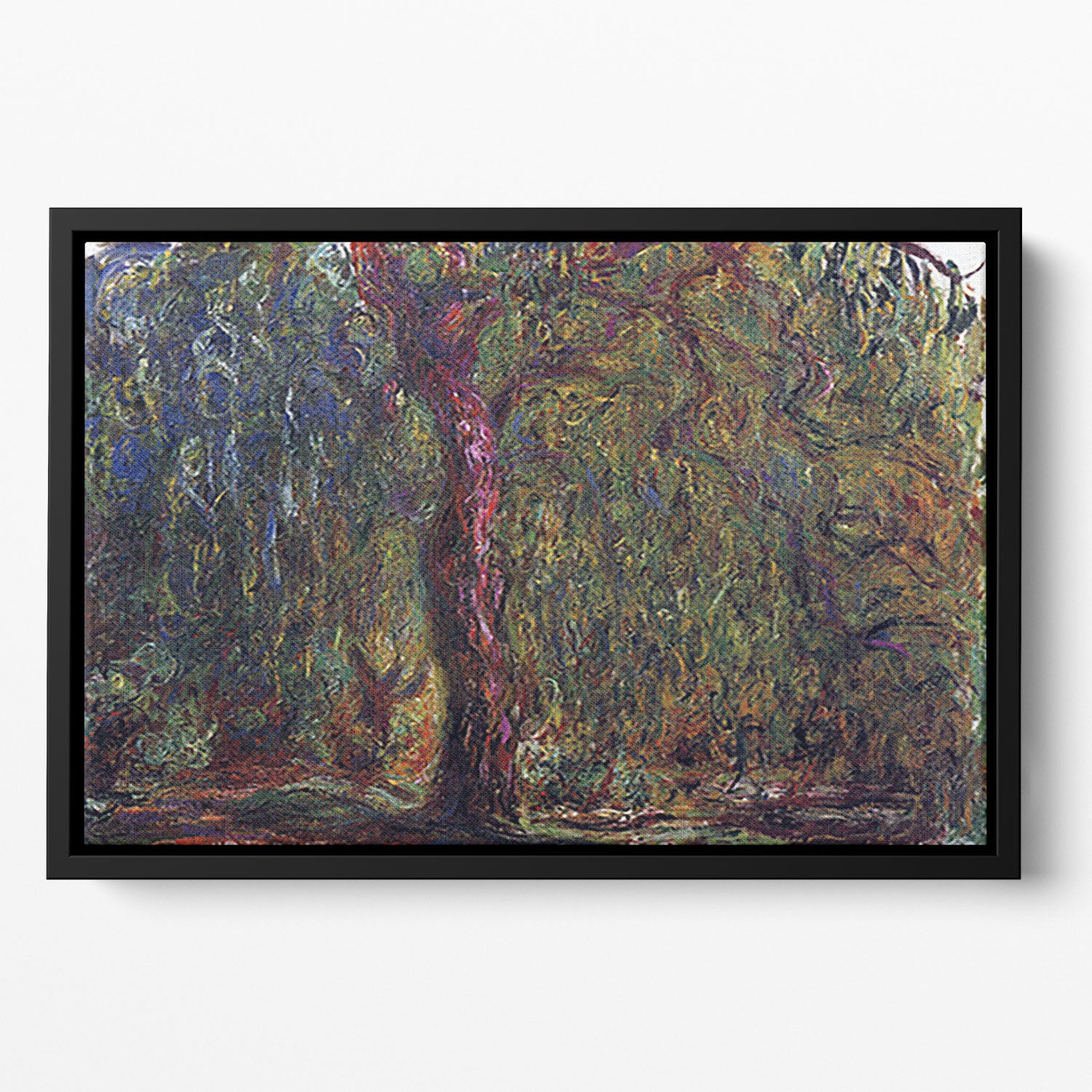 Weeping willow by Monet Floating Framed Canvas