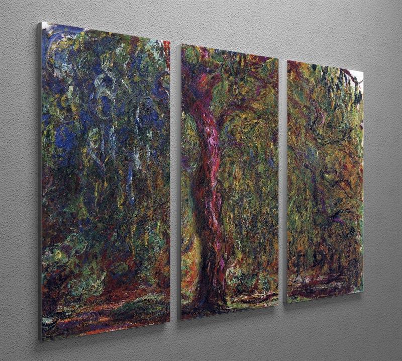 Weeping willow by Monet Split Panel Canvas Print - Canvas Art Rocks - 4