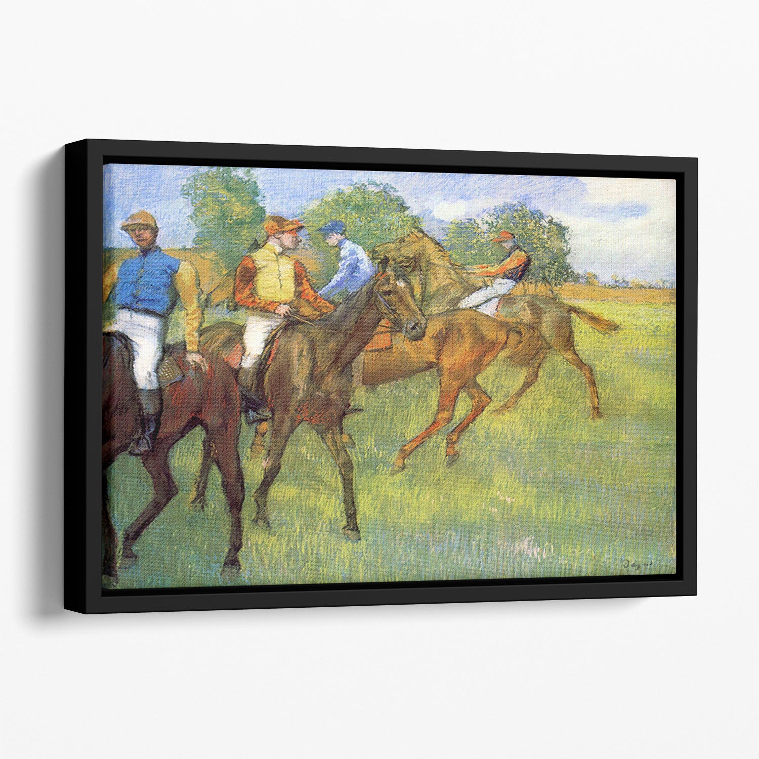 Weigh out by Degas Floating Framed Canvas