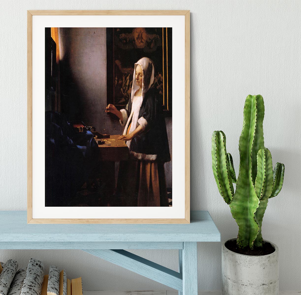 Weights by Vermeer Framed Print - Canvas Art Rocks - 3