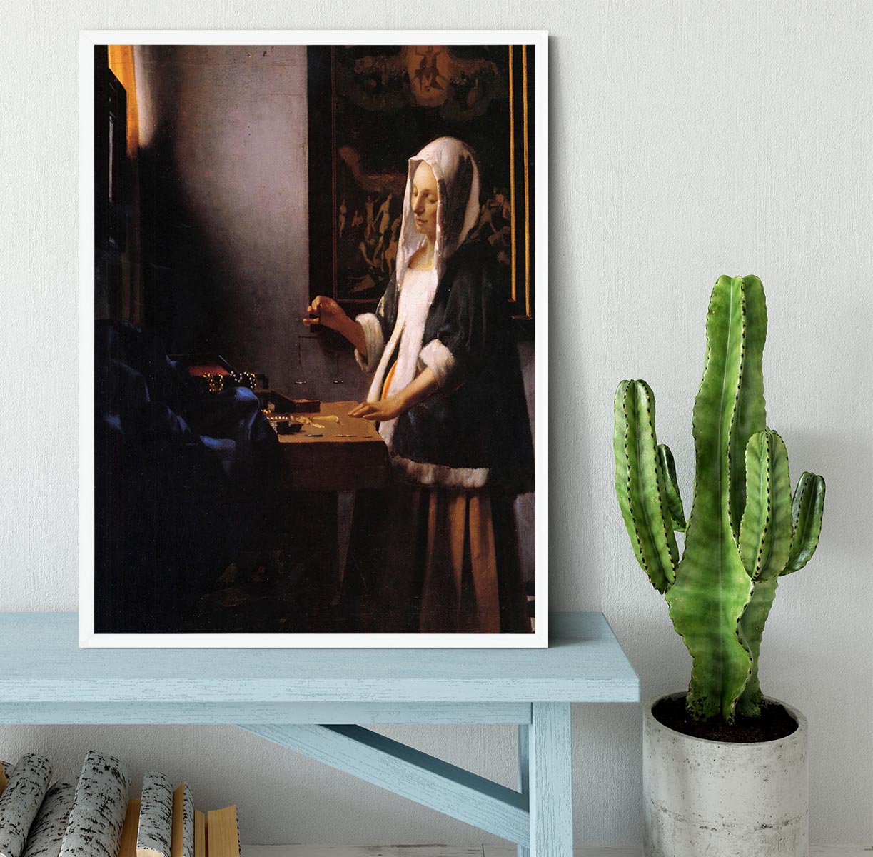 Weights by Vermeer Framed Print - Canvas Art Rocks -6