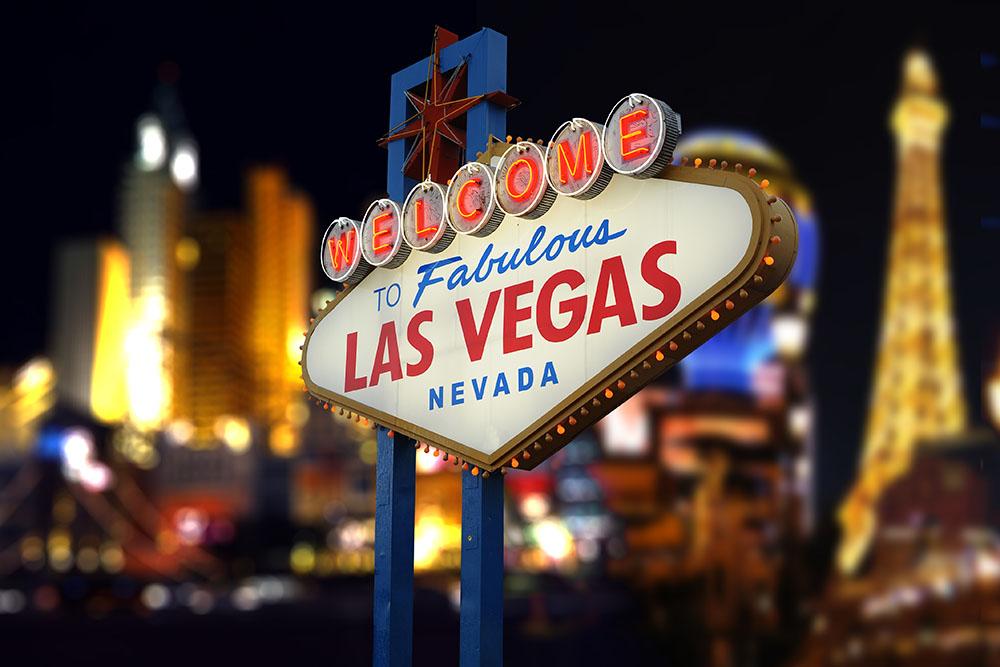 Welcome to Fabulous Las Vegas Neon Sign Wall Mural Wallpaper - Canvas Art Rocks - 1