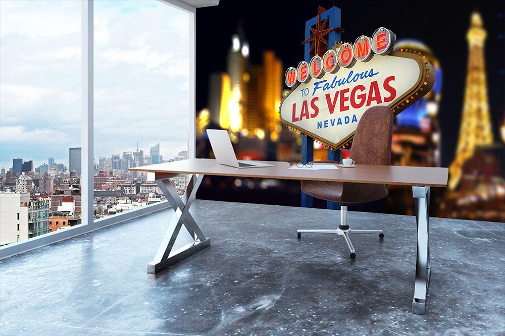 Welcome to Fabulous Las Vegas Neon Sign Wall Mural Wallpaper - Canvas Art Rocks - 3