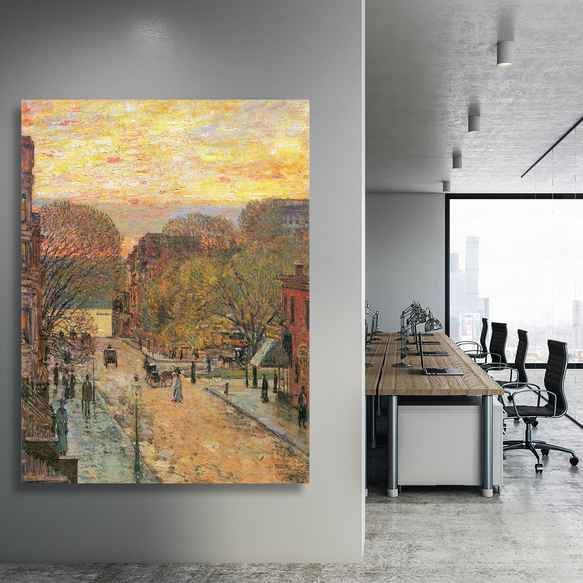 West 78th Street in Spring by Hassam Canvas Print or Poster - Canvas Art Rocks - 3