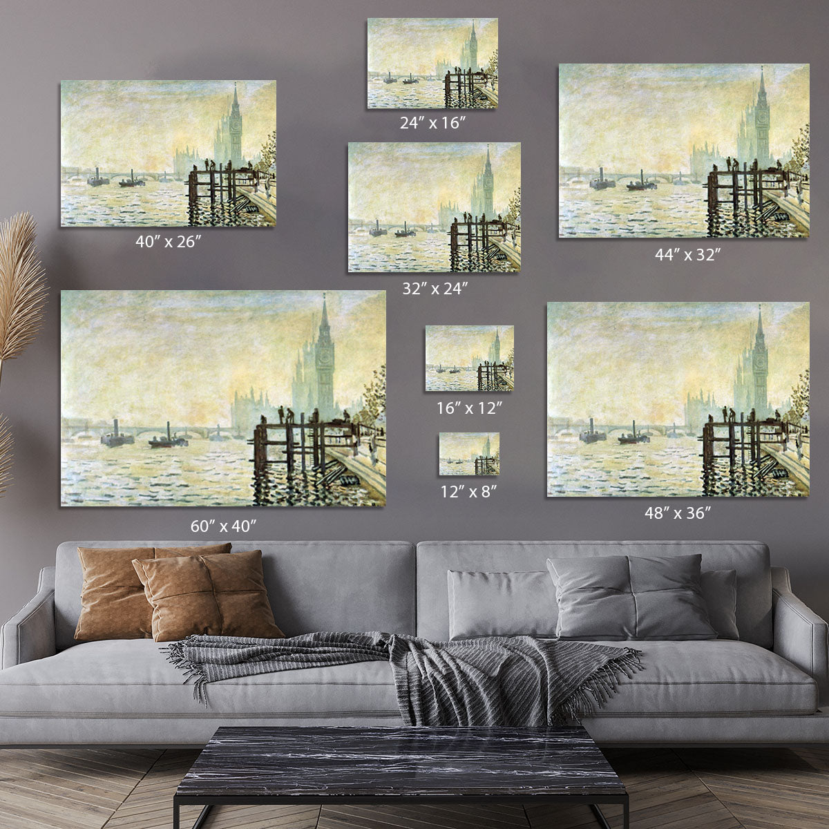Westminster Bridge in London by Monet Canvas Print or Poster - Canvas Art Rocks - 7